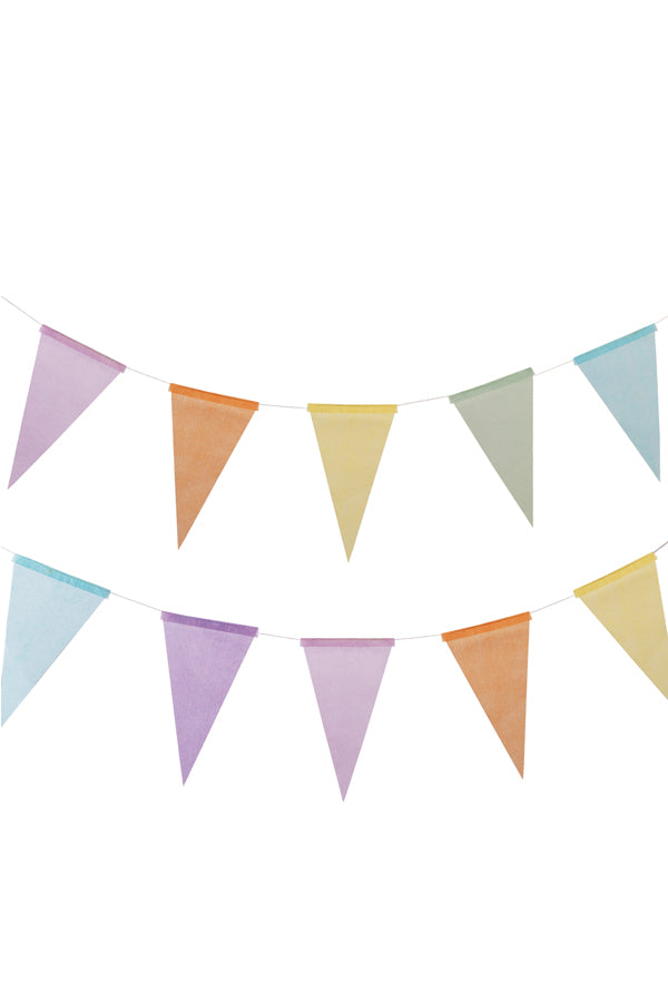 Wimpelkette "Pastellfarben" aus Papier, schwer entflammbar, 36m, 1 Stk