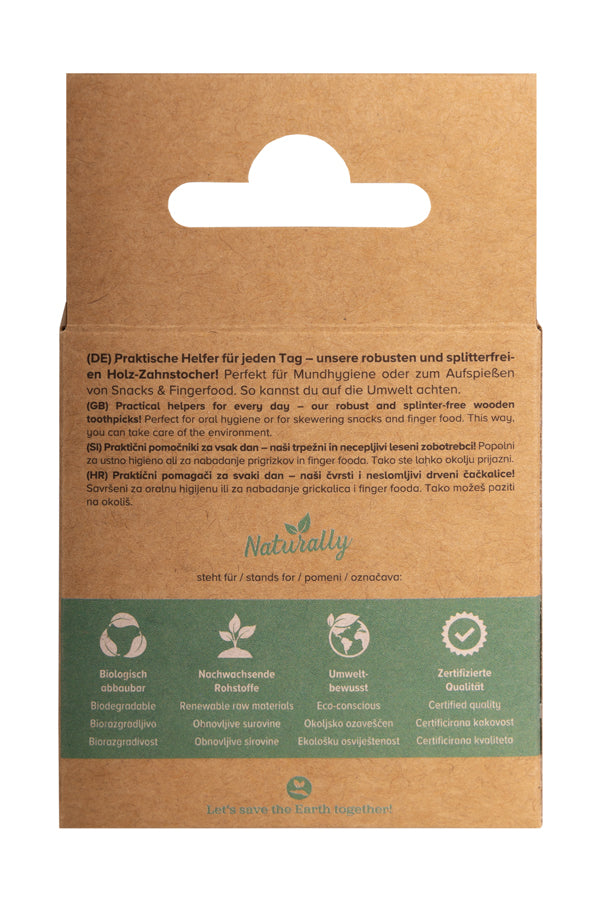 Zahnstocher aus Holz, rund, 2 Tuben á 150 Stk, Ø2mm, 65mm, 300 Stk_2