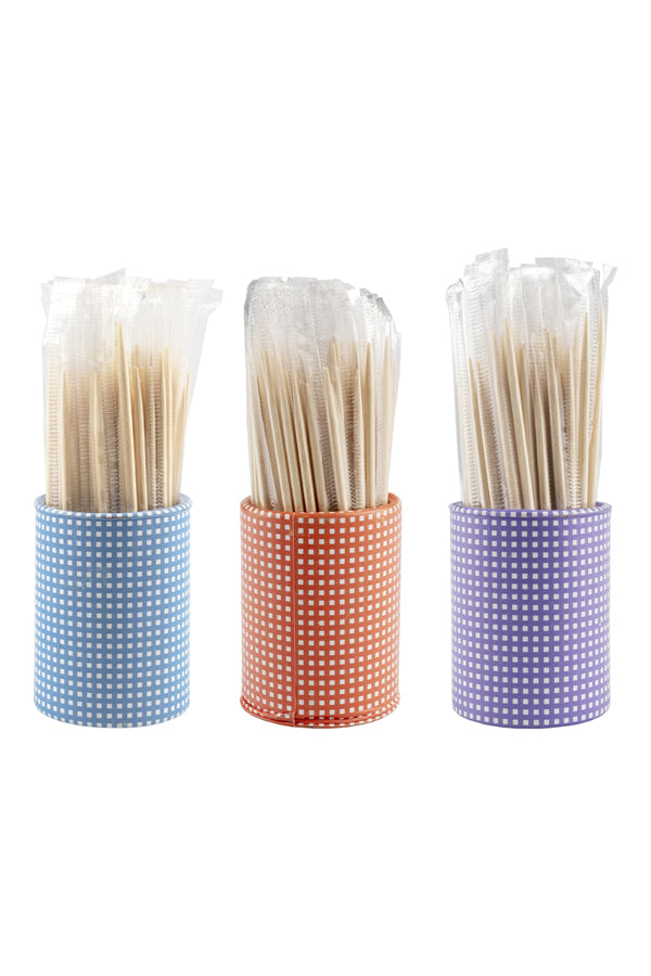 Zahnstocher aus Holz, rund, 3 Tuben á 80 Stk., minze, Ø2mm, 65mm, 240 Stk.