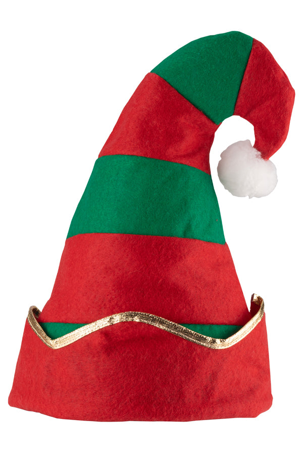 Weihnachtsmütze, Polyester, rot/grün, 32cm, 1 Stk