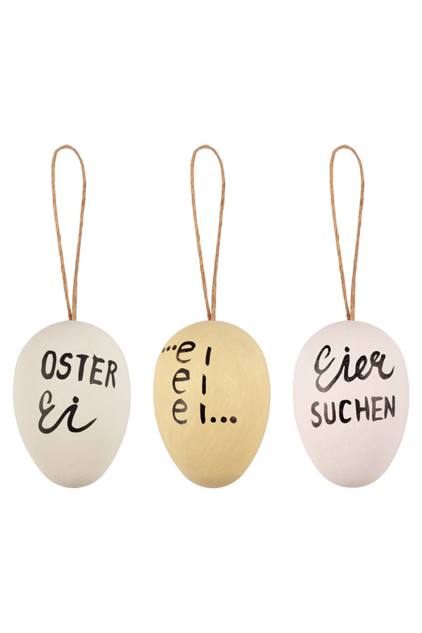 Ostereier "Statement", Kunststoff, weiß/creme/mint, 6 cm, 6 Stk_1