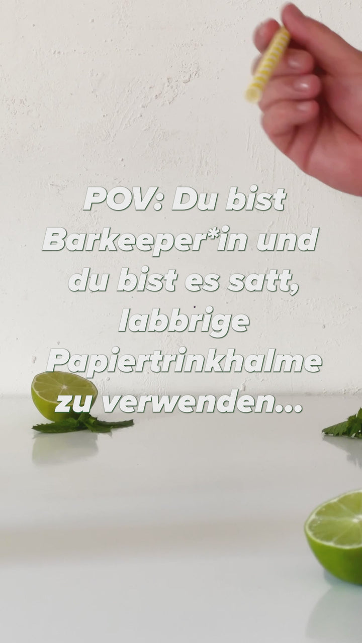 Trinkhalme aus Papier, dick, schwarz, Ø8mm, 15cm