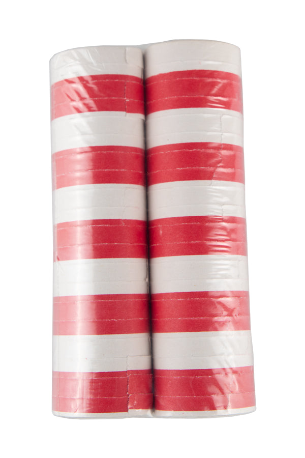 Luftschlangen aus Papier, rot/weiß, schwer entflammbar, 4m, 2 Rollen