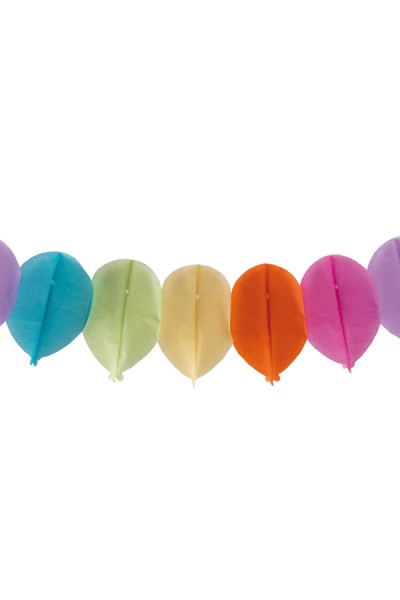 Ballon-Girlande "Farbenspiel", aus Papier, schwer entflammbar, 18x13.3cm, 7.2m, 1 Stk.