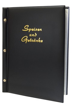 Speisekarte (PVC) "Speisen und Getränke" schwarz, 8 Seiten, A4, 1 Stk.
