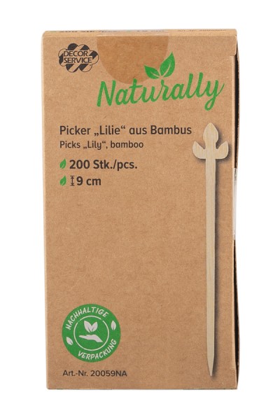 Picker "Lilie" aus Bambus, 9cm, 200 Stk.