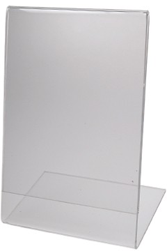 Tischaufsteller "L-Ständer" aus Acrylglas, A4, 1 Stk.