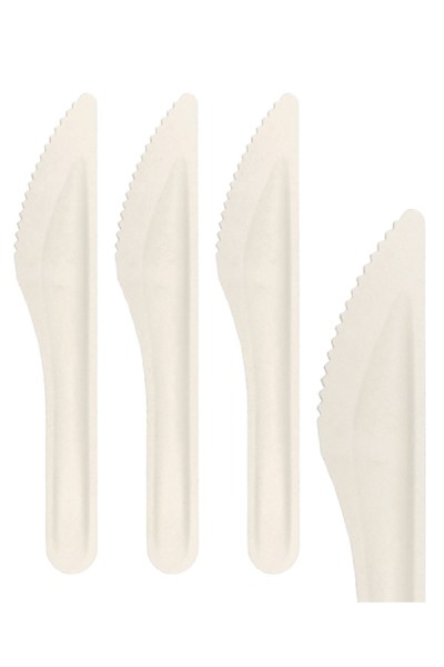 Messer aus Bagasse, naturweiß, 16cm, 100Stk.