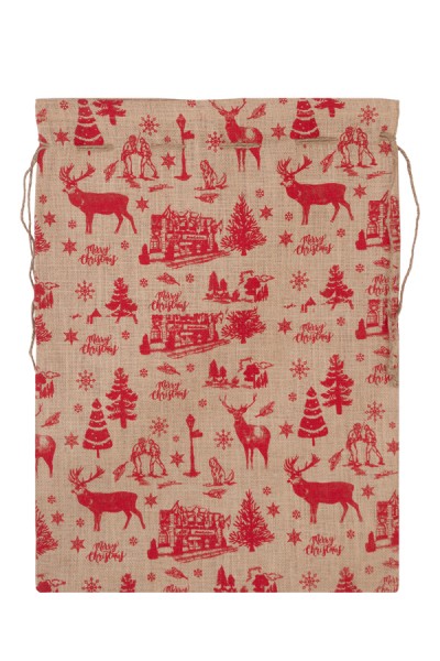 Geschenksack "Weihnachten", Jute, naturbraun, 45x60cm, 1 Stk.