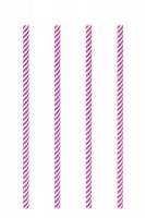 Trinkhalme aus Papier, pink gestreift, Ø6mm, 21cm, 100 Stk.