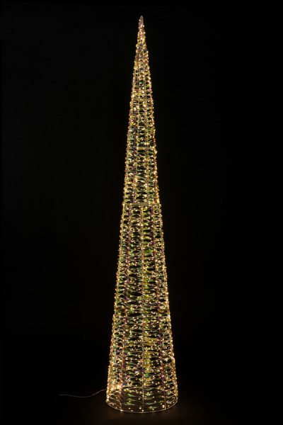 Weihnachtsbaum „Pyramide“, aus Metall/PET, mit LED, warmweiß, 210cm, 1 Stk.