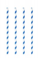 Trinkhalme aus Papier, blau/weiß, Ø6mm, 21cm, 100 Stk.