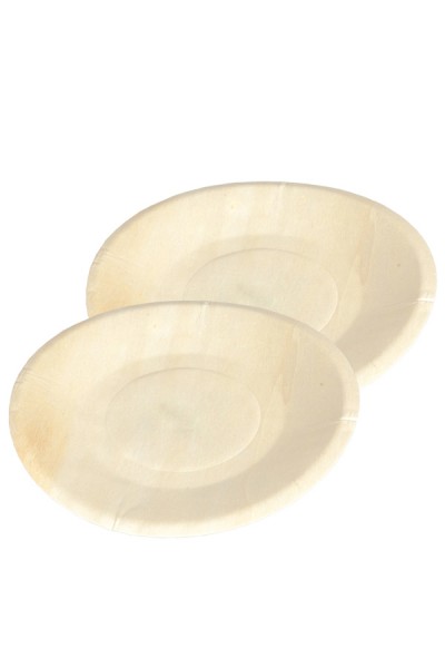 Teller aus Holz, rund, Ø19cm, 25 Stk.