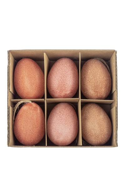 Ostereier, Kunststoff, „Rost-Optik“, 6 cm, 6 Stk. 