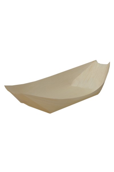 Fingerfood Schalen "Schiffchen" aus Holz, 25cm, 50 Stk.
