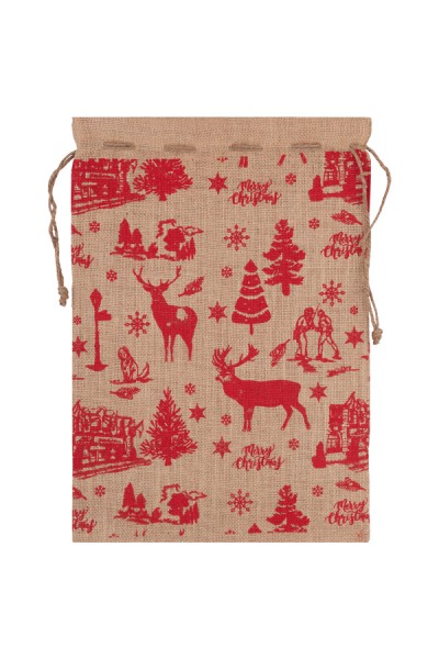 Geschenksack "Weihnachten", Jute, naturbraun, 28x40cm, 1 Stk.