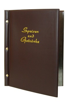 Speisekarte (PVC) "Speisen und Getränke" dunkelbraun, 8 Seiten, A4, 1 Stk.