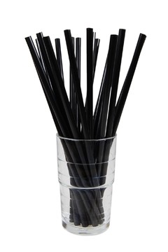 Trinkhalme, dick, schwarz, Ø8mm, 25cm, 500 Stk.