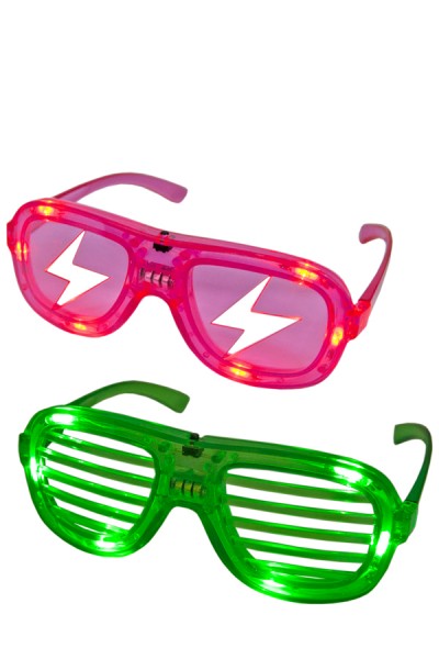 Partybrille mit LED, 2 versch. Modelle, 1 Stk.