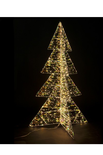 Weihnachtsbaum „3D“, aus Metall/PET, mit LED, warmweiß, 120cm, 1 Stk.