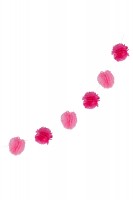 Pompon-Girlande aus Papier, rosa, 2.5m, 1 Stk.