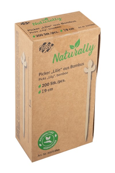 Picker "Lilie" aus Bambus, 9cm, 200 Stk.