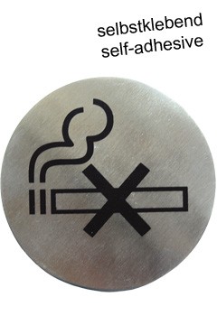 Hinweisschild "Rauchen verboten" aus Edelstahl, Ø7.5cm, 1 Stk.