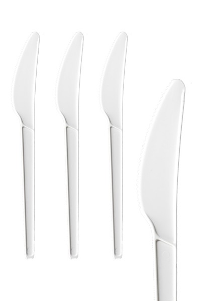 BIO Messer aus CPLA, wiederverwendbar, weiß, 16.6cm, 50 Stk.