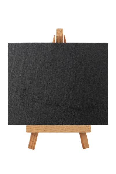 Mini-Staffelei mit Kreidetafel "Naturstein", aus Schiefer/Holz, schwarz, 12,5x10cm, 1 Stk.